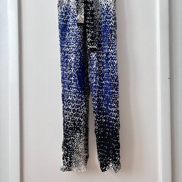 Diane Von Furstenberg Kawena Silk Jumpsuit in Shaded Curtain Navy - Picture 7 of 9